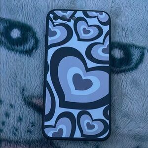 Heart Pattern Phone Case - Black and purple